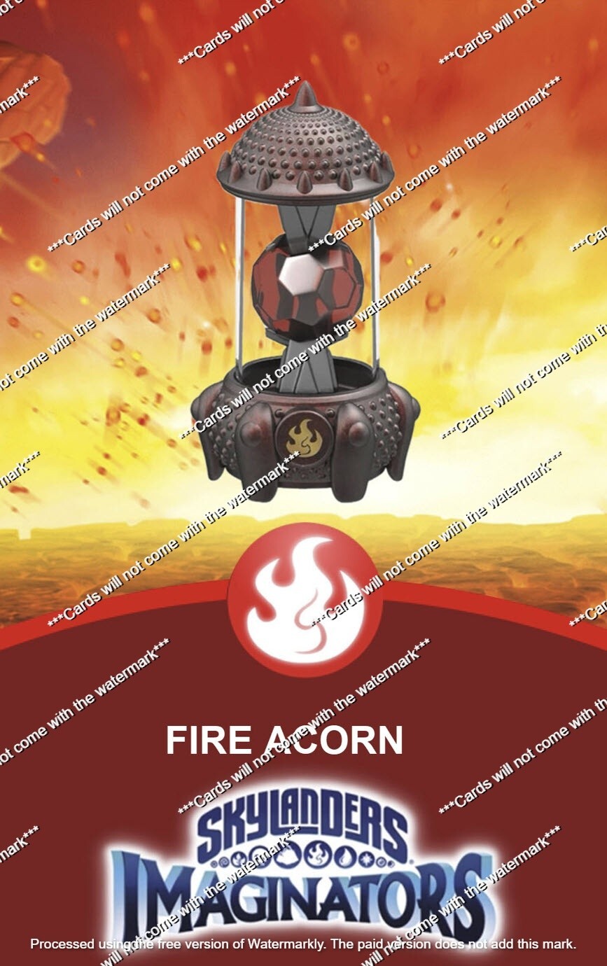 Skylanders Imaginators Fire Acorn Creation Crystal NFC Card FACTORY RESET