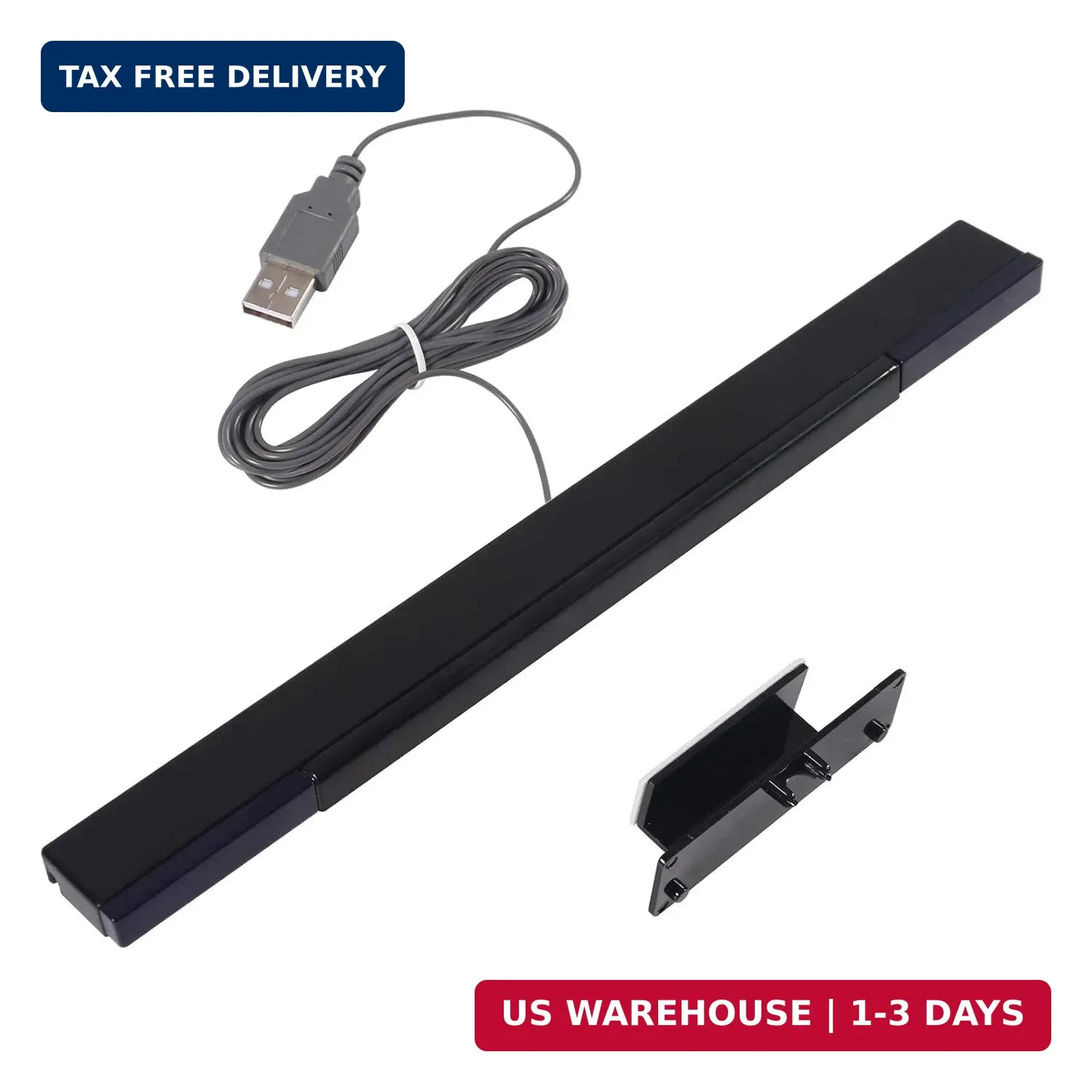 Aokin USB Sensor Bar for Wii, Replacement USB Wired Infrared Ray Sensor Bar for