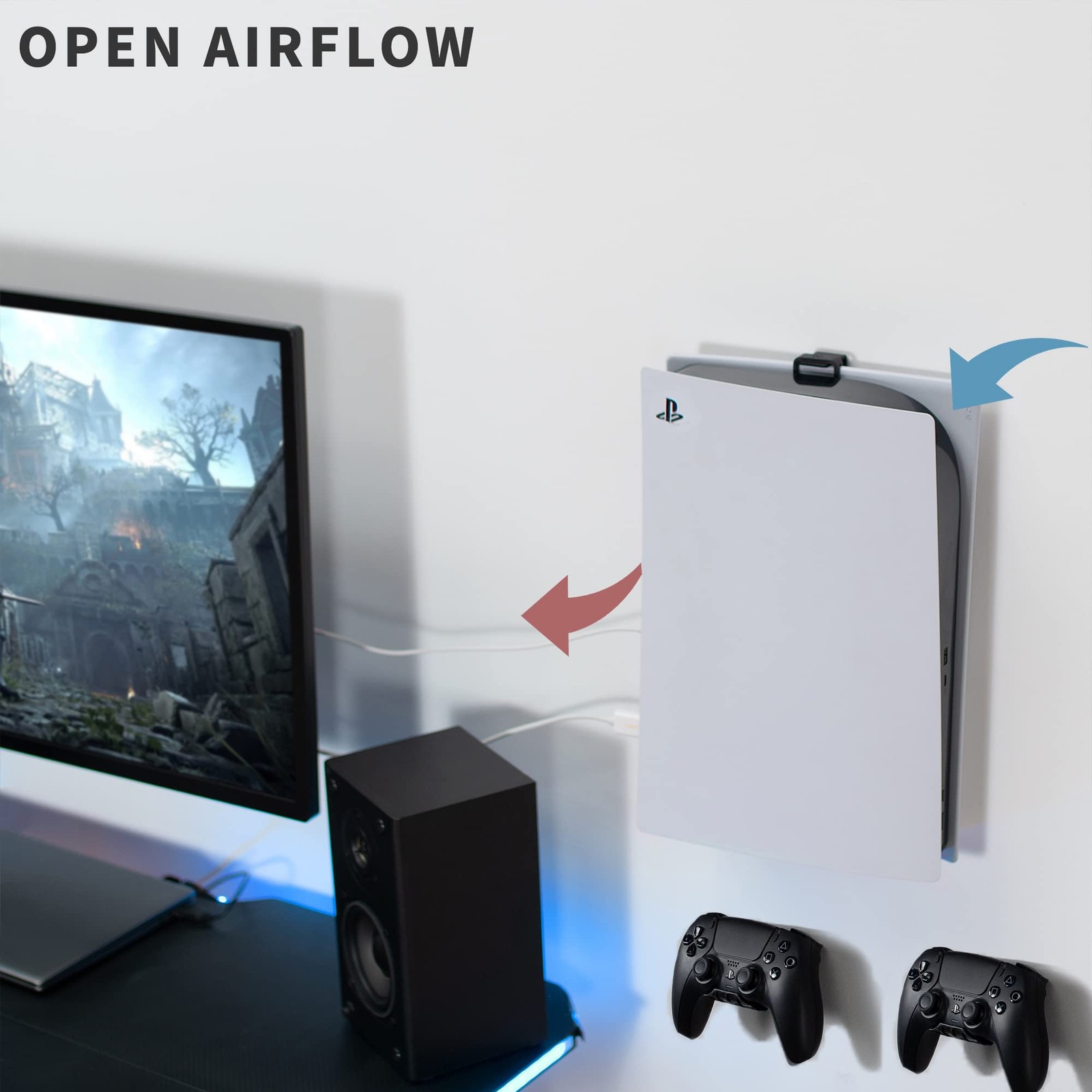Steel Wall Mount Bracket Designed for PS5 Gaming Console, Vertical Display fo…