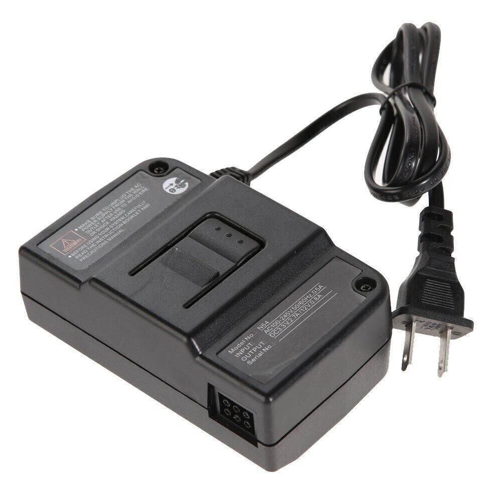 AC Adapter Power Supply & AV Cable Cord (Nintendo 64) Brand New N64 Bundle Lot