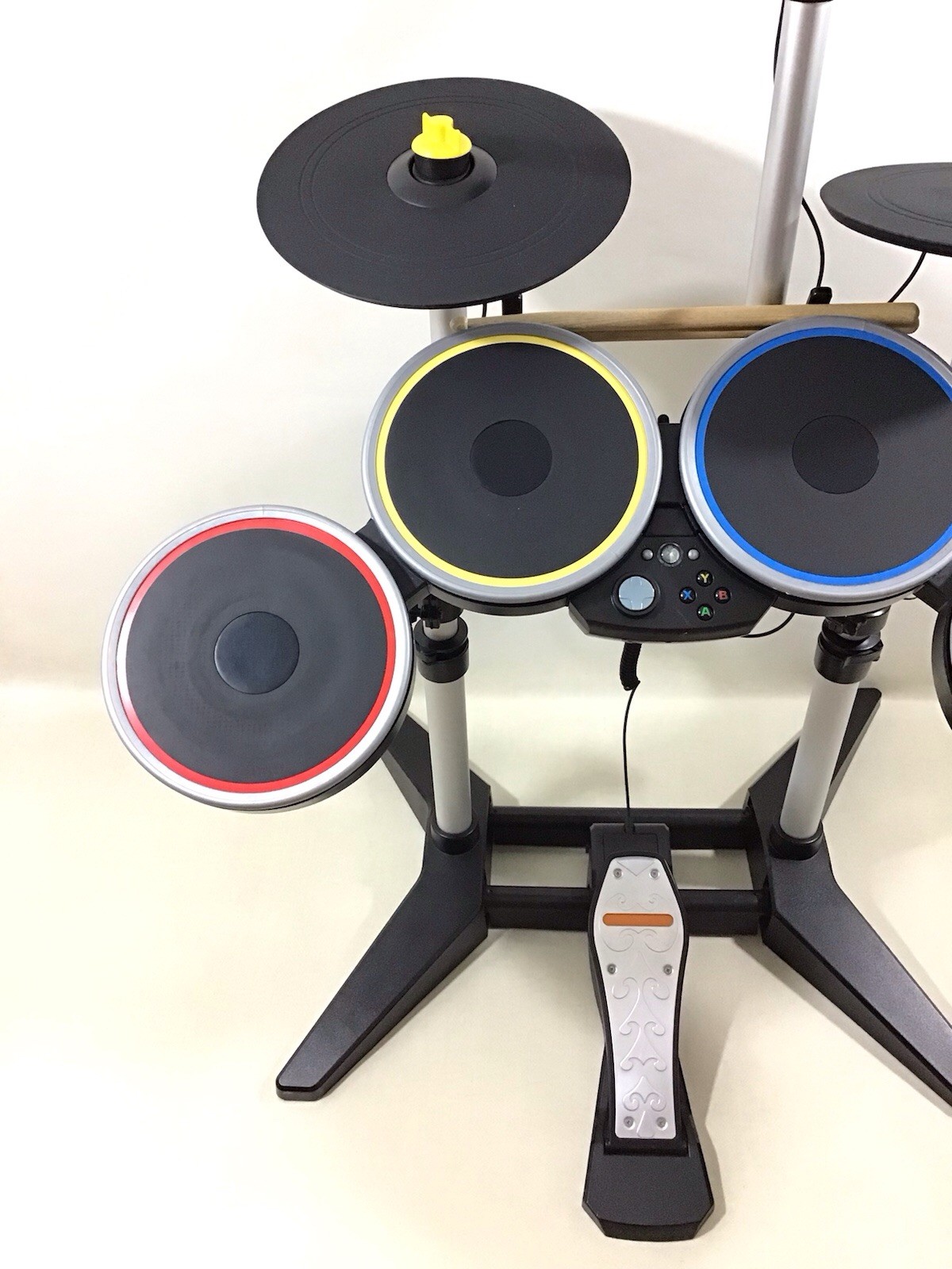 Xbox 360 Rock Band Drum Set, Cymbals, Sticks, Pedal, Mic