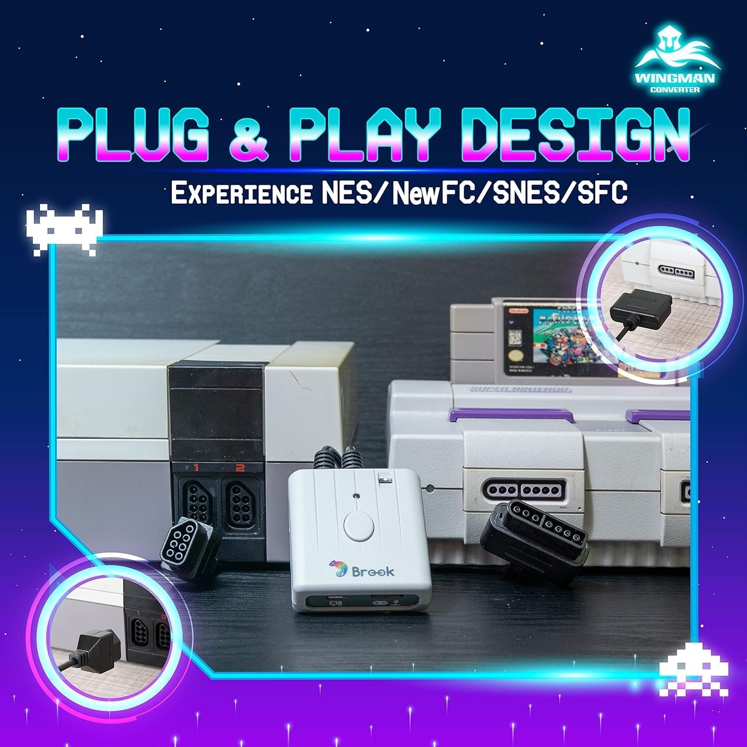 Brook Wingman SNES Converter – Retro Gaming Controllers Converter on NES SNES