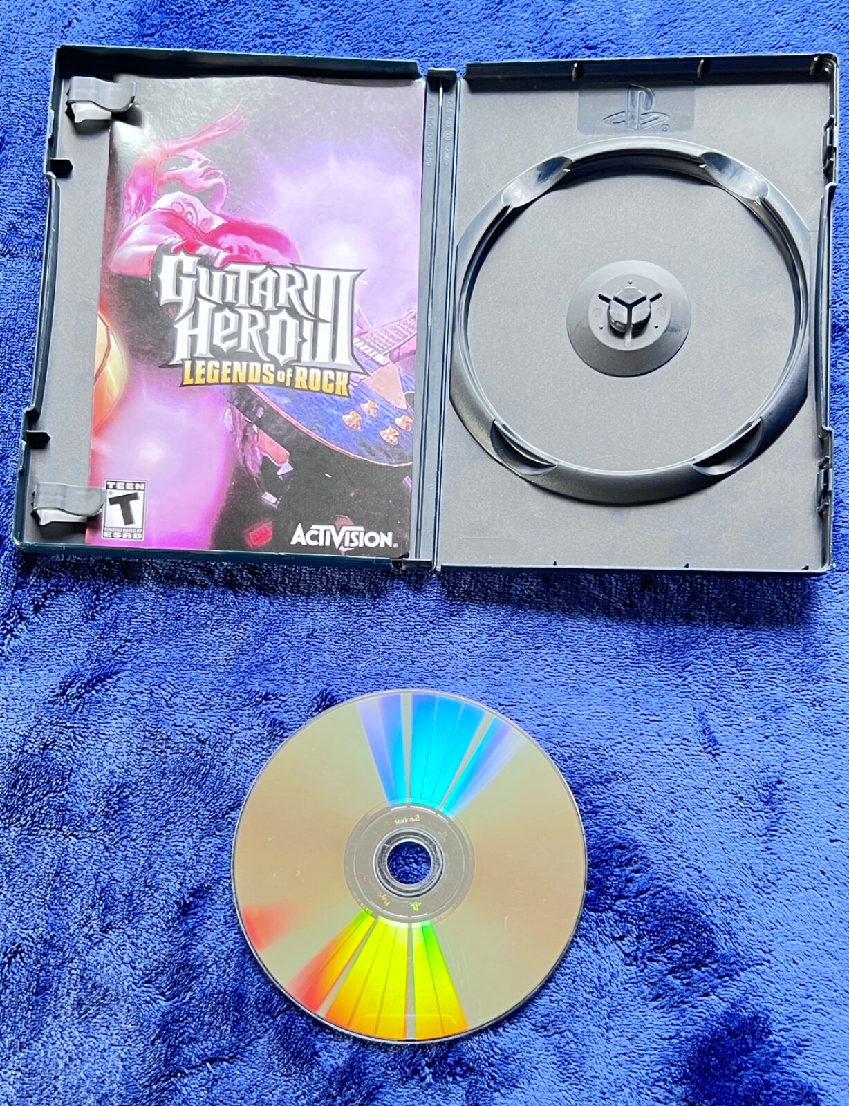 New PlayStation 2 Red Octane Wireless Guitar Hero II and Game with 3 Used Games