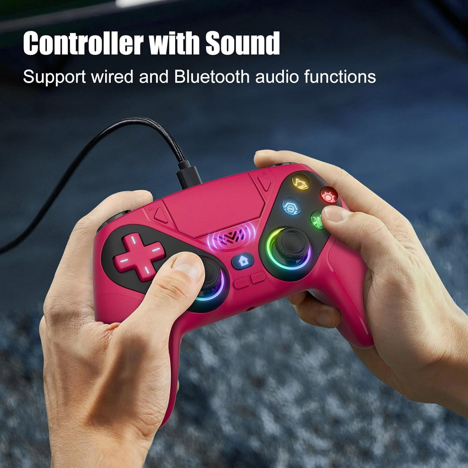 Nonbliep LED for PS5 Controller, for PS5 Slim/Pro/Pc, Wireless Controller with 9