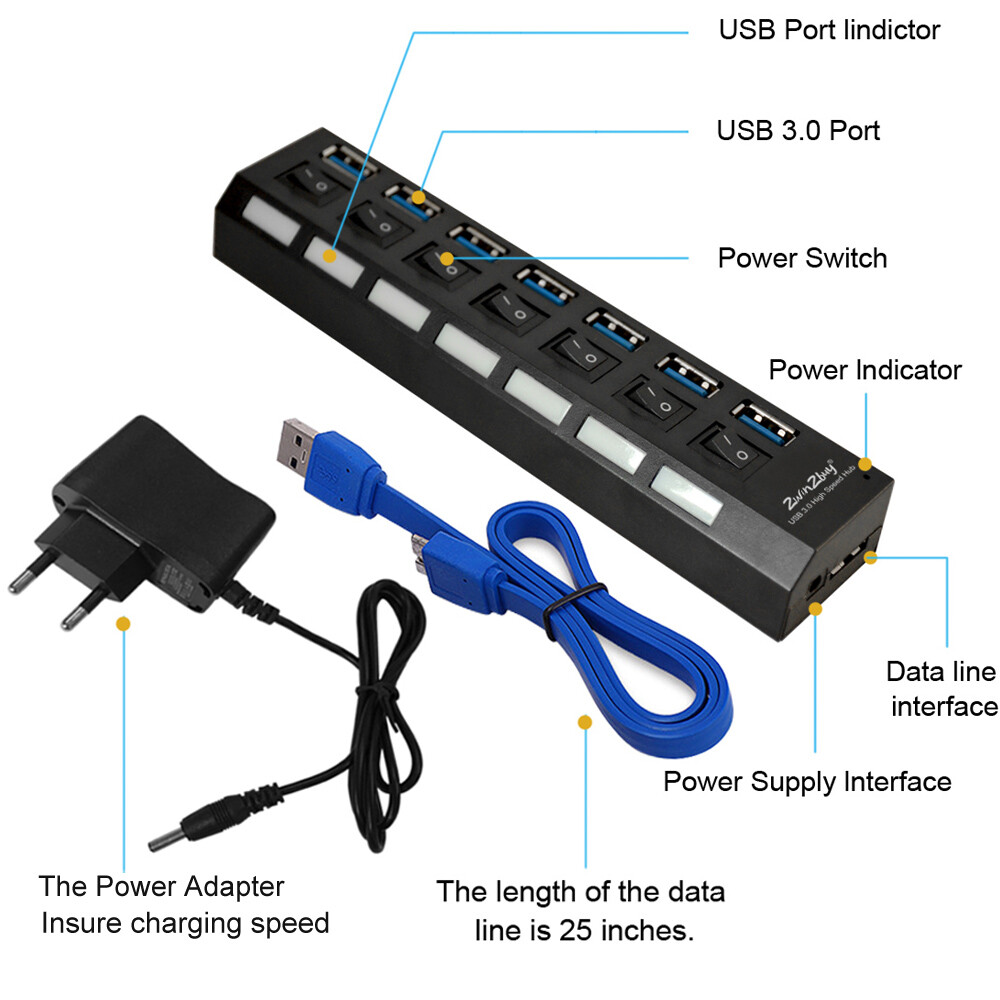 USB 3.0 HUB for PS4/ Pro/Slim/PS5/Xbox One High Speed Splitter Expension Adapter