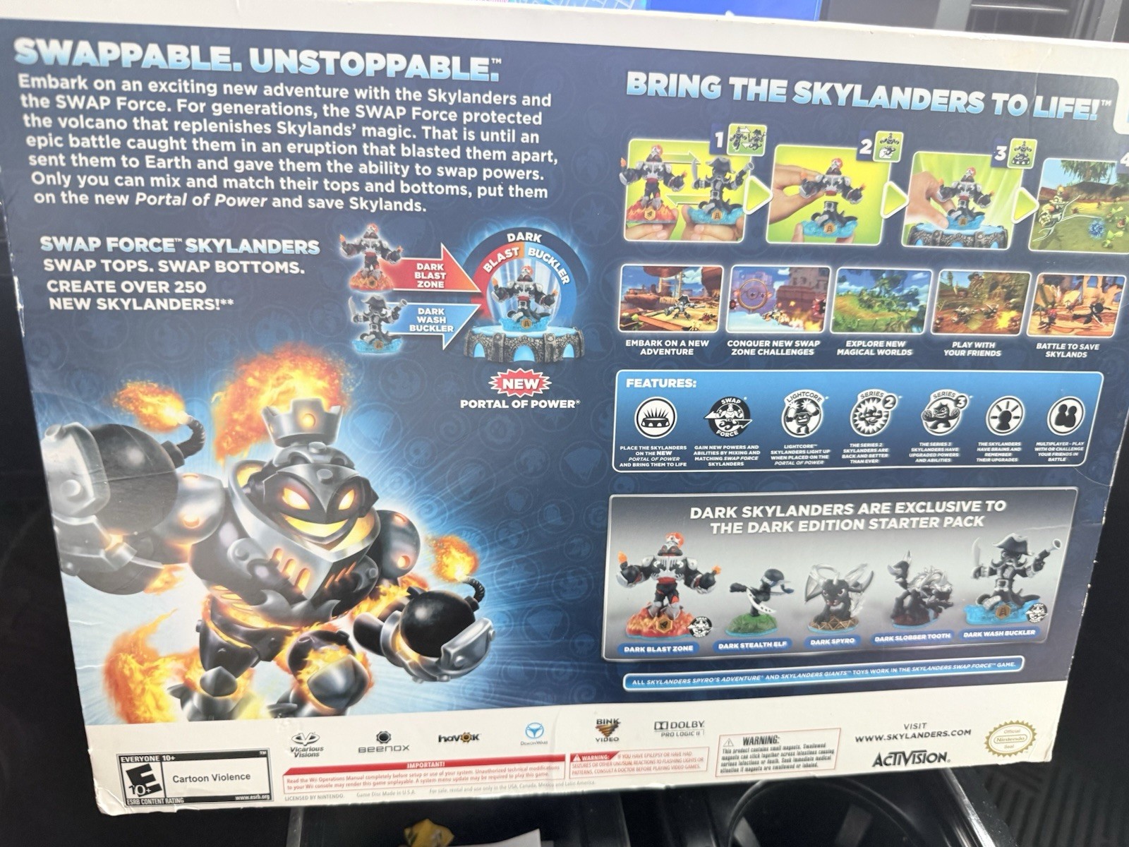 Activision Skylanders Swap Force Dark Edition Starter Pack Wii Exclusive Figures