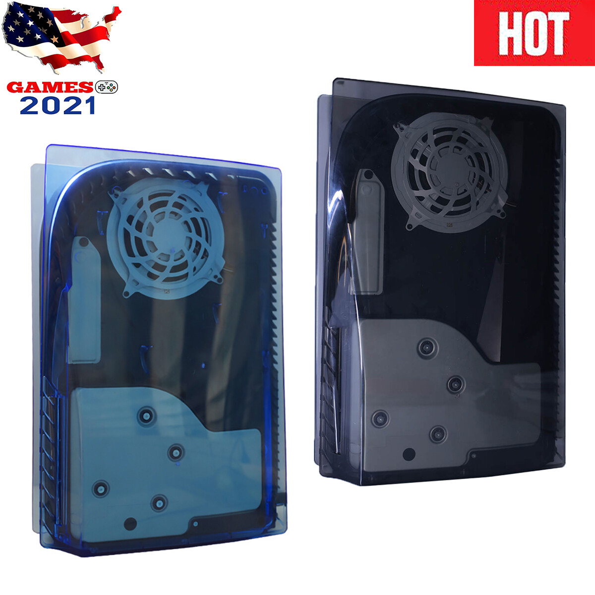 Custom Clear Skin Plate Shell Cover Replacement For PlayStation 5 PS5 Console US