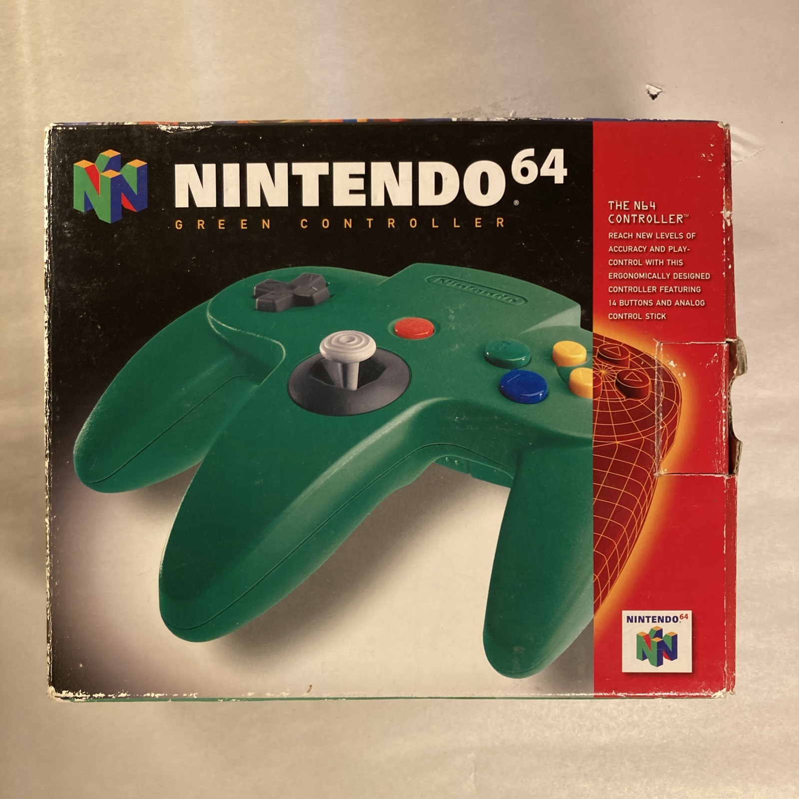 Nintendo 64 Solid Green Controller With Original Box