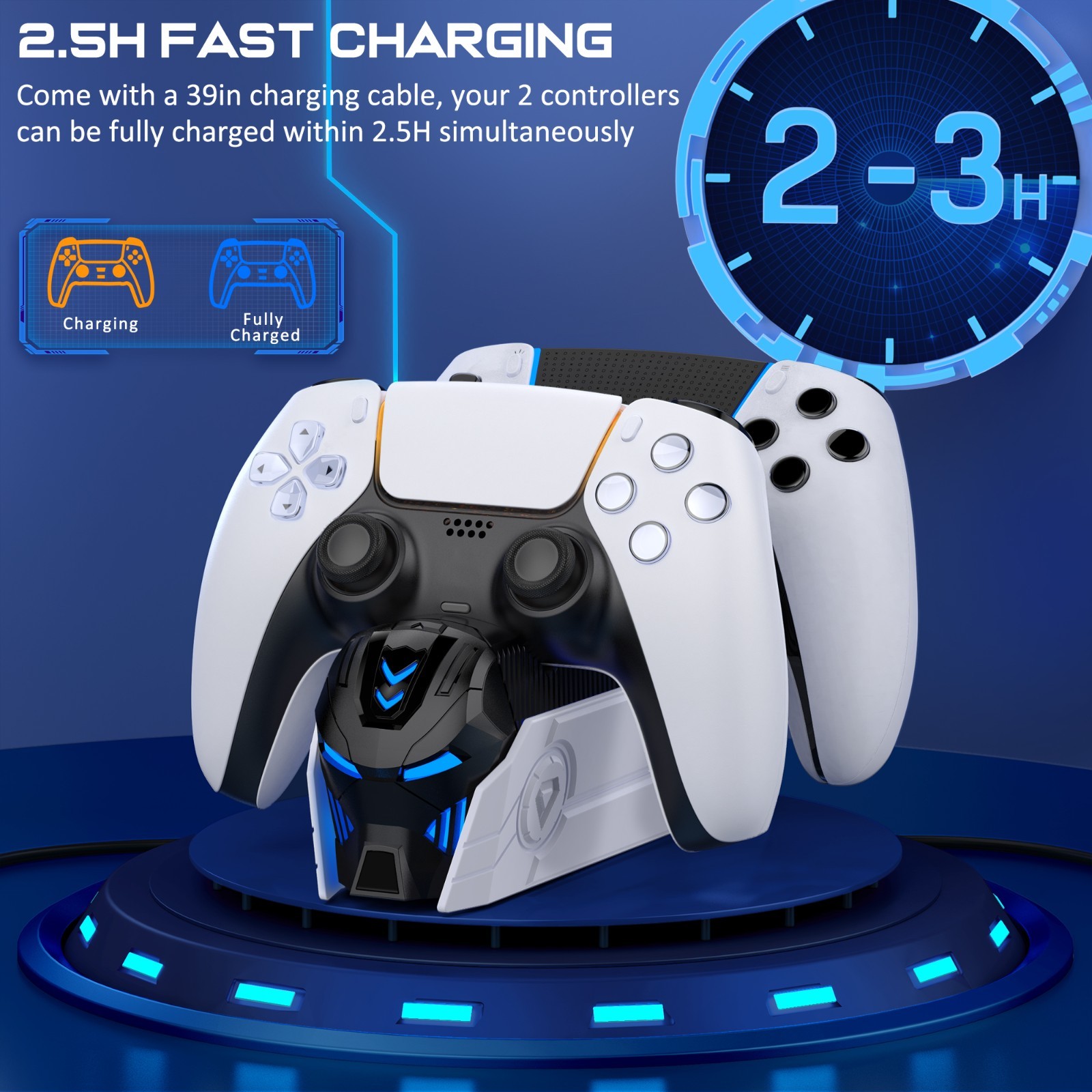PS5 Controller Charger Dual Fast Charging Dock for Sony Playstation DualSense 5