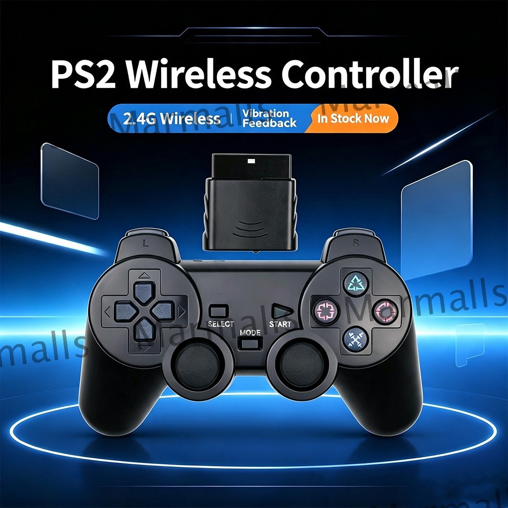 Wireless Controller For Sony PlayStation PS2 2.4GHz Dual Vibration Twin Shock