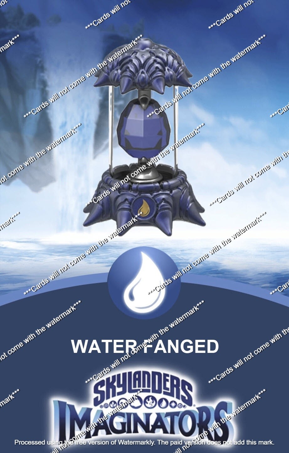 Skylanders Imaginators Water Fanged Creation Crystal NFC Card FACTORY RESET