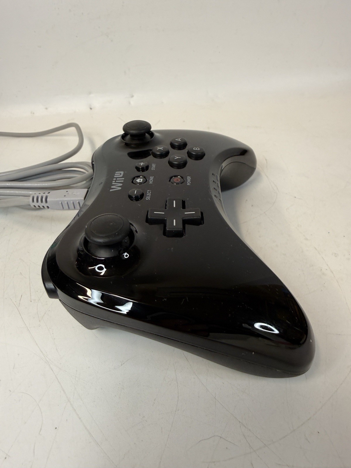 Official OEM Nintendo Wii U Pro Black Wireless Controller & OEM Charger WUP-005