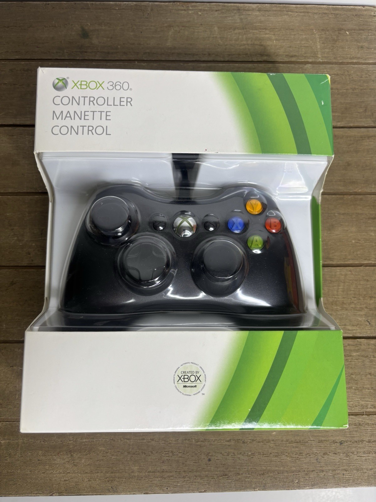 Official Microsoft Xbox 360 Wireless Controller Black NEW UNUSED OPEN BOX