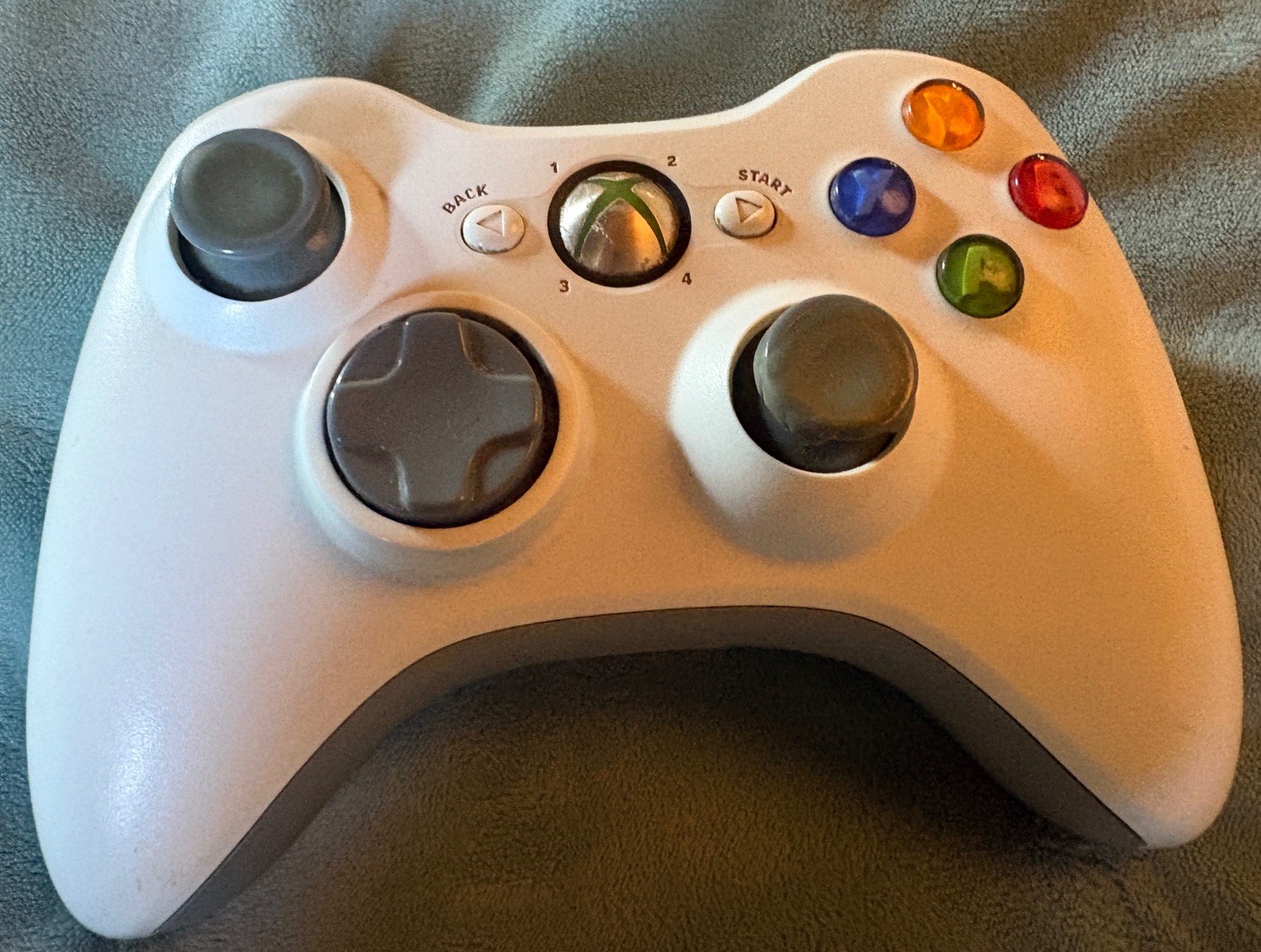 GENUINE Microsoft XBox 360 WHITE Wireless Controller gamepad OFFICIAL gaming -B-