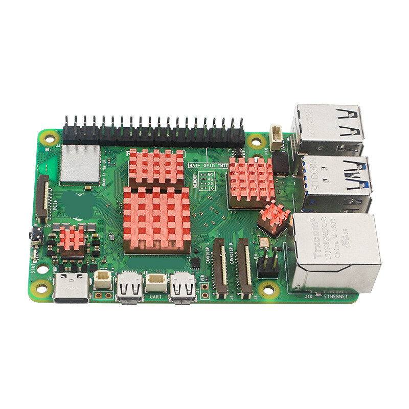 Pure Copper Heat Sink with Thermal Adhesive for Raspberry pi 5 Development