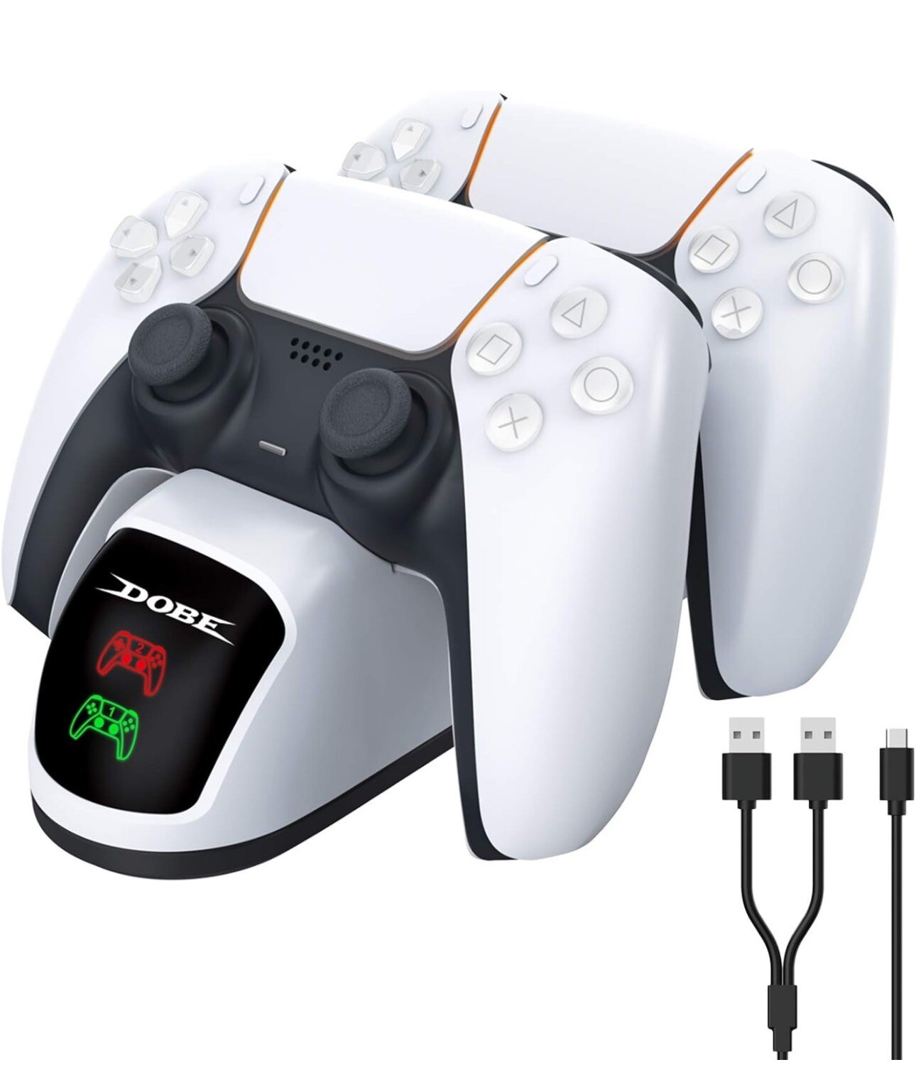 BEJOY Newest PS5 Charging Station, Dual PS5 Controller Charger with LED