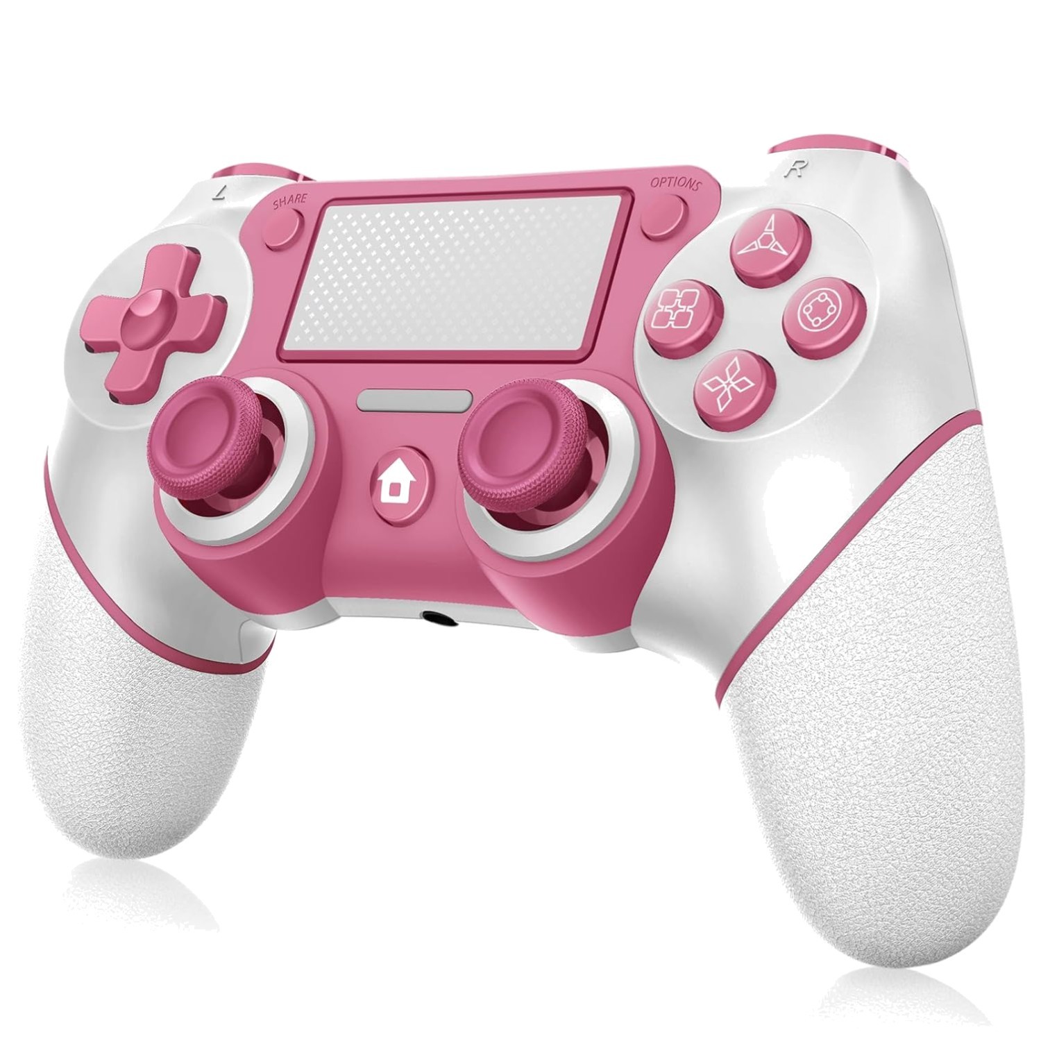 Dual Vibration Wireless Controller for PS4/Pro/Slim – Pink with 3.5mm Audio Jack
