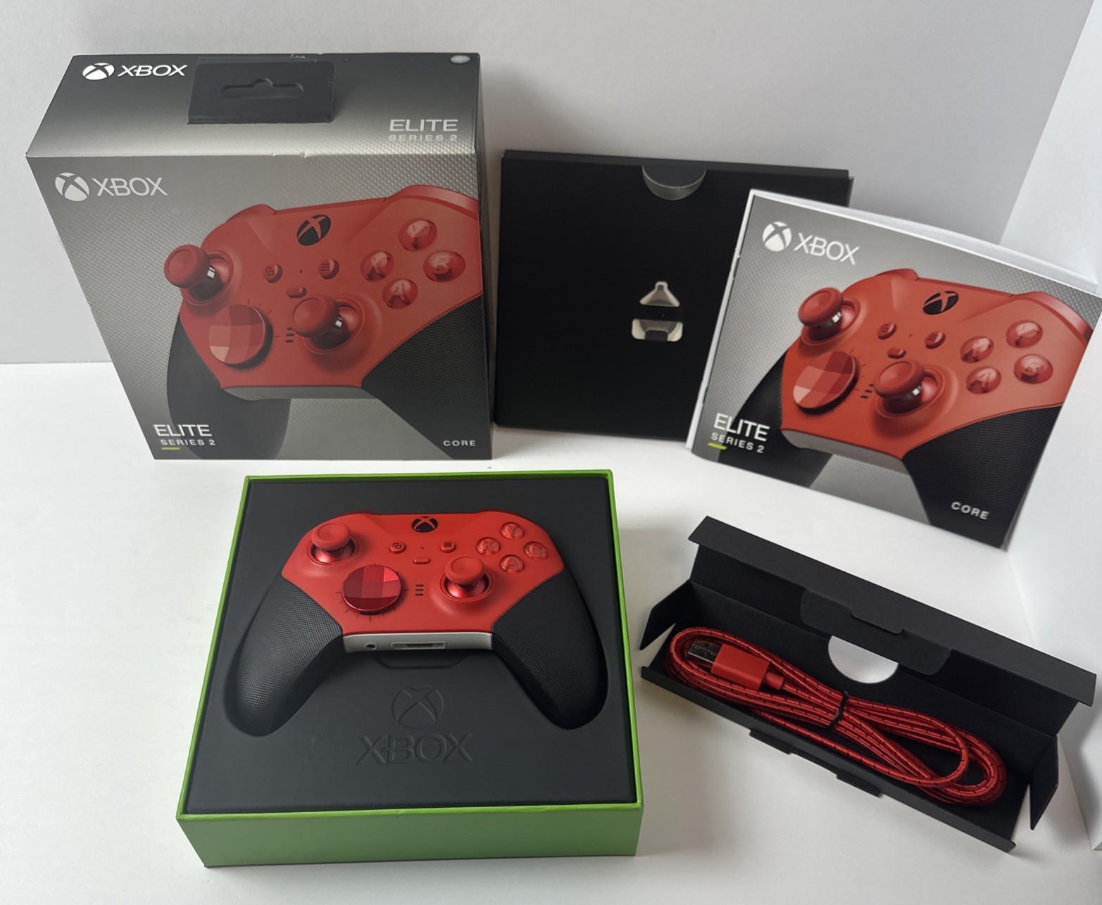 Xbox Elite Wireless Controller Series 2 X S ONE Core Red, Trigger Locks, USB-C