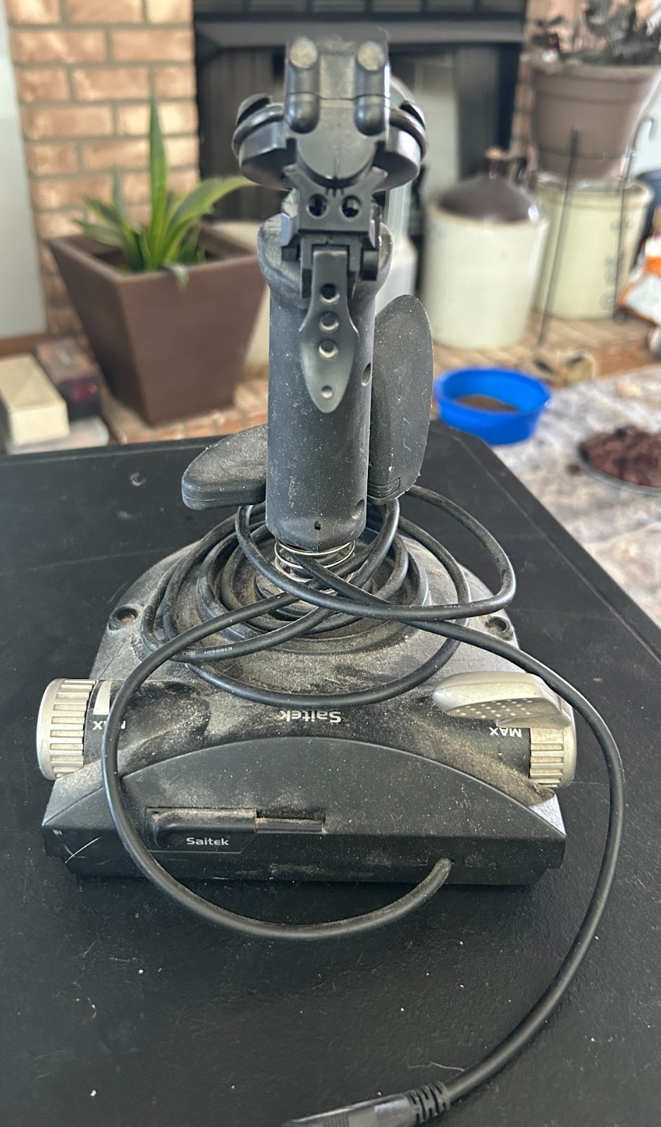 Saltek Cyborg 3D 15 Pin Gameport PC Flight Stick Unknown Working Condition