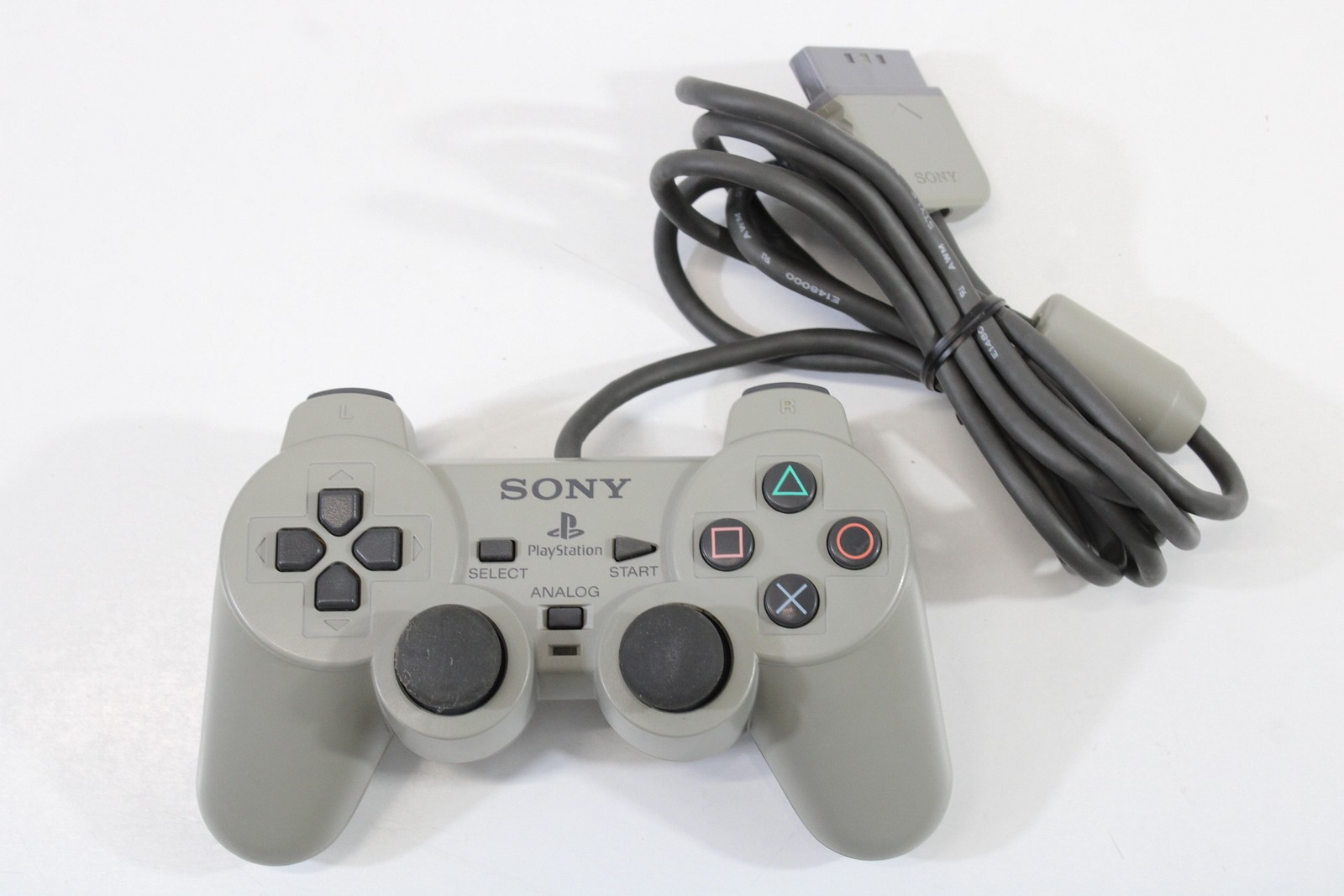 Official Sony PlayStation 1 Gray Dualshock Controller PS1 PS2 SCPH-1200 2PC482