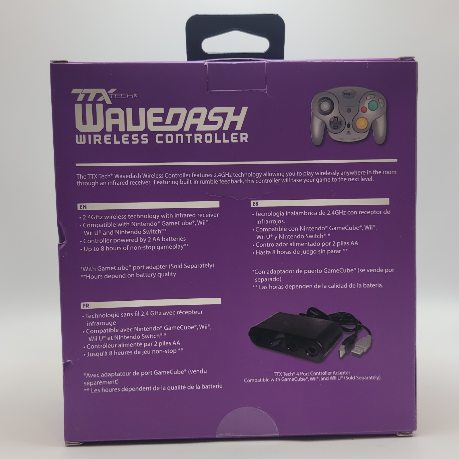 Silver “WaveDash” Wireless GameCube Controller for NGC or Wii – New In Box