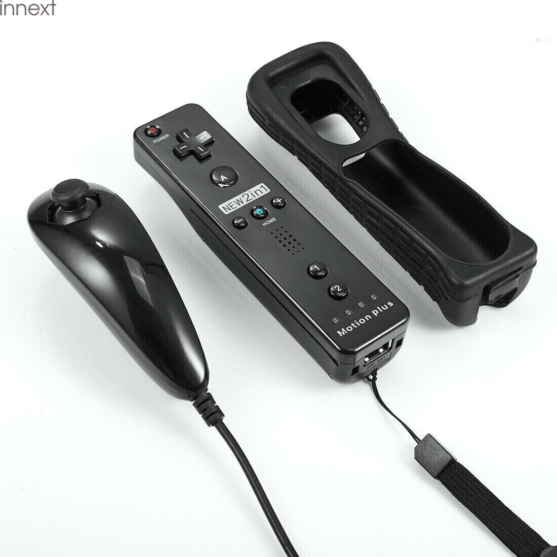2 Pack 2in1 Motion Plus Remote and Nunchuck Controllers for Wii & Wii U Wiimote