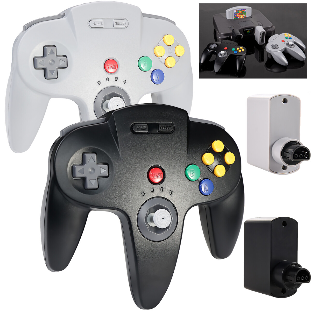 2.4G Wireless N64 Controller Joysticks for Nintendo 64 N64 Console w/ Rumble Pak
