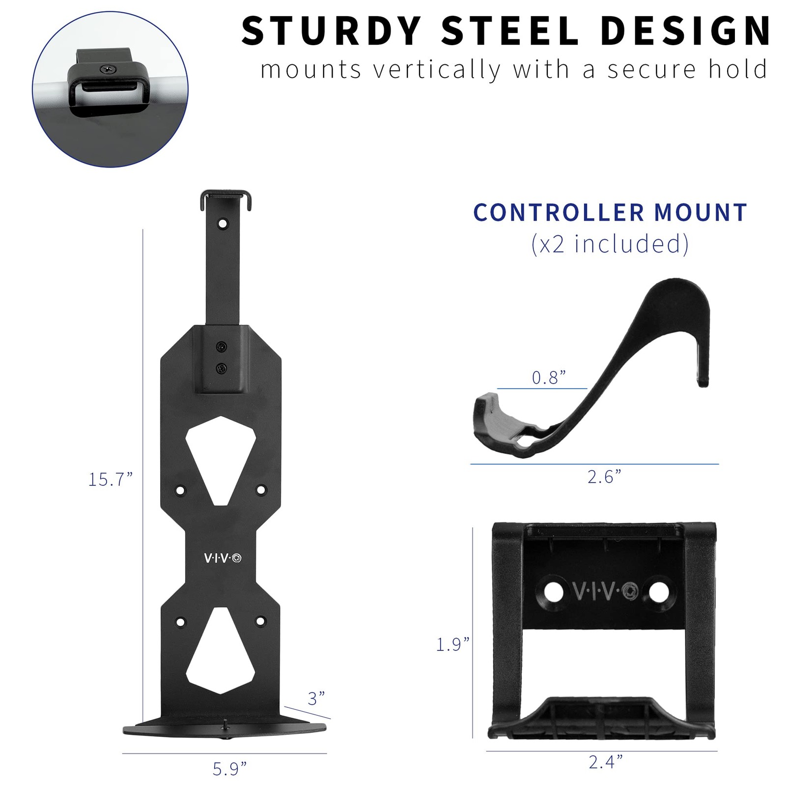 Steel Wall Mount Bracket Designed for PS5 Gaming Console, Vertical Display fo…