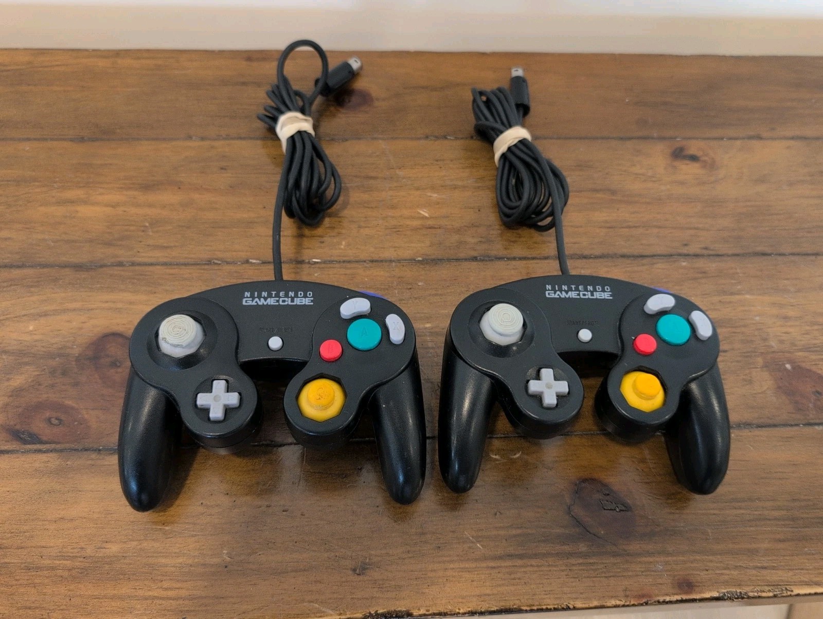 Lot Of 2 Nintendo Game Cube Black Controllers DOL 003 Original Tested