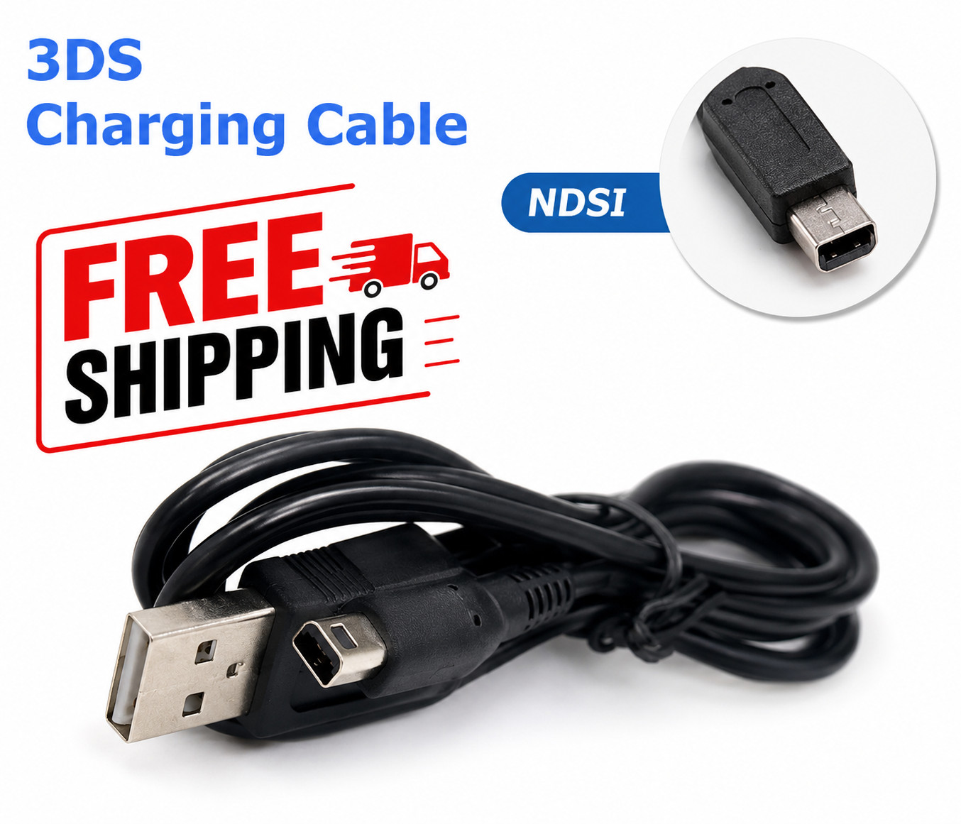 NEW USB Charger Charging Cable for Nintendo 3DS XL, 3DS , 2DS , NDSi , DSi XL LL