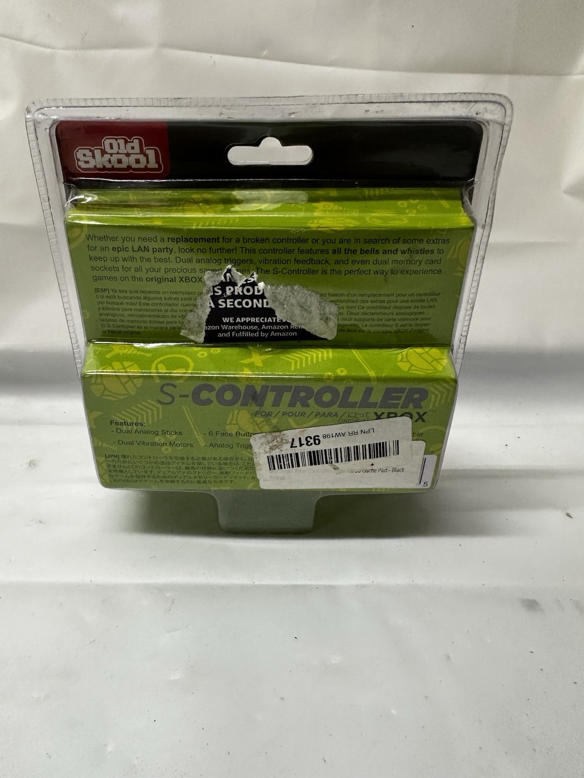 New Old Skool S- Controller BLACK (Original Xbox) ~Unopened packaging ~Fast Ship