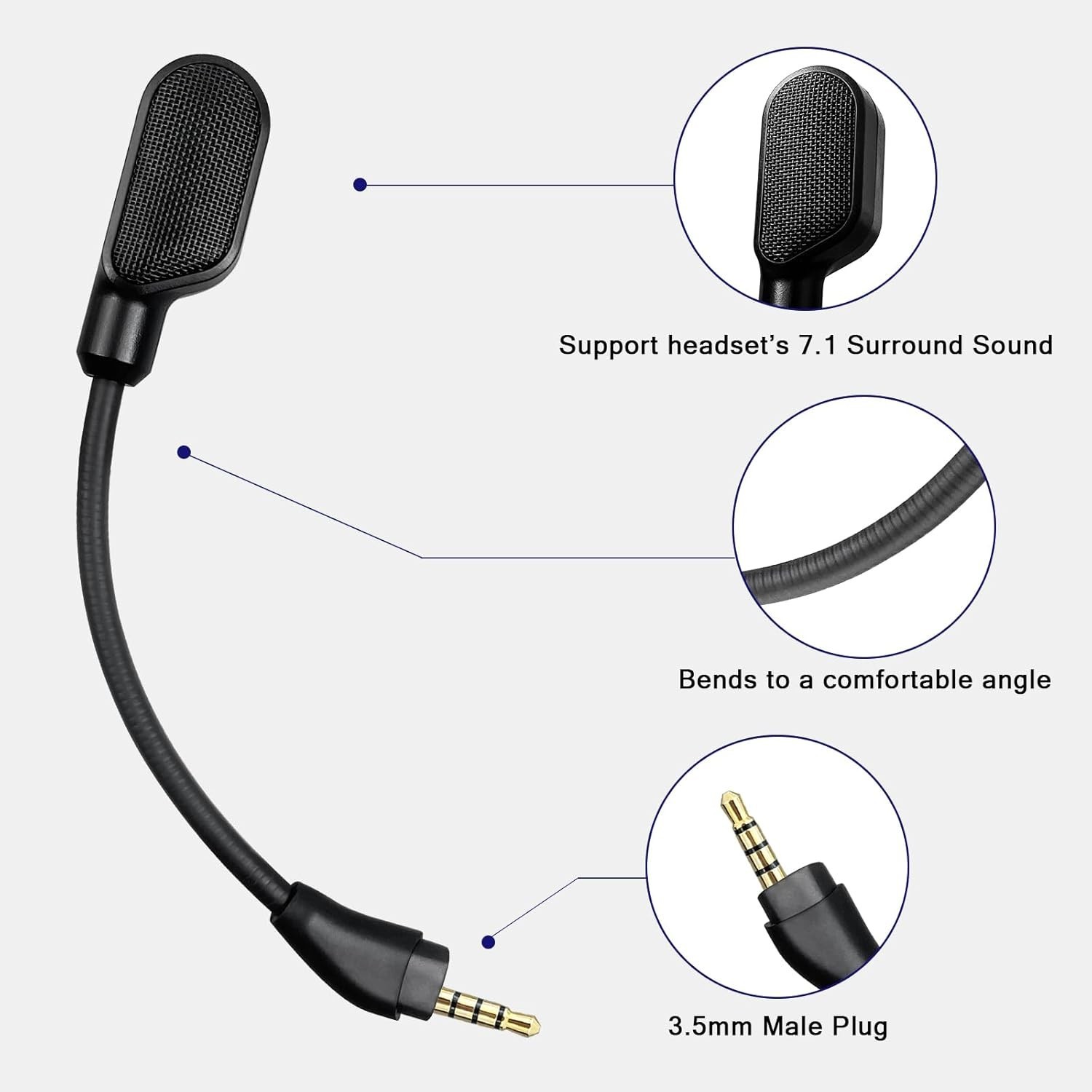 Upgraded Noise-Canceling Mic for HyperX Cloud III – Perfect Gaming Replacement