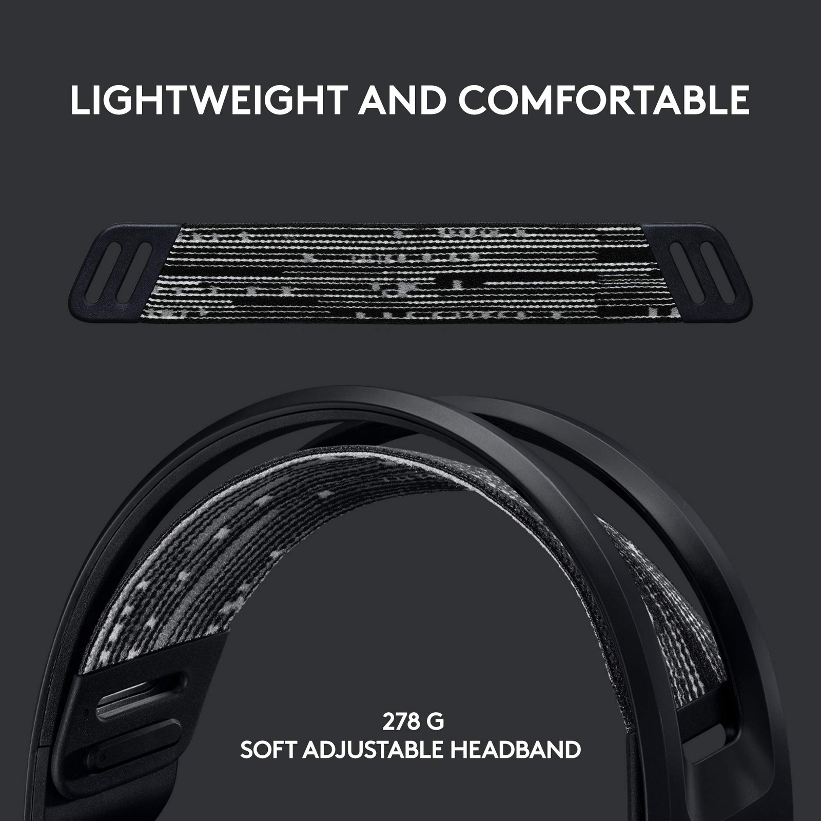 Logitech G733 Lightspeed Wireless Gaming Headset Suspension Headband Lightsync