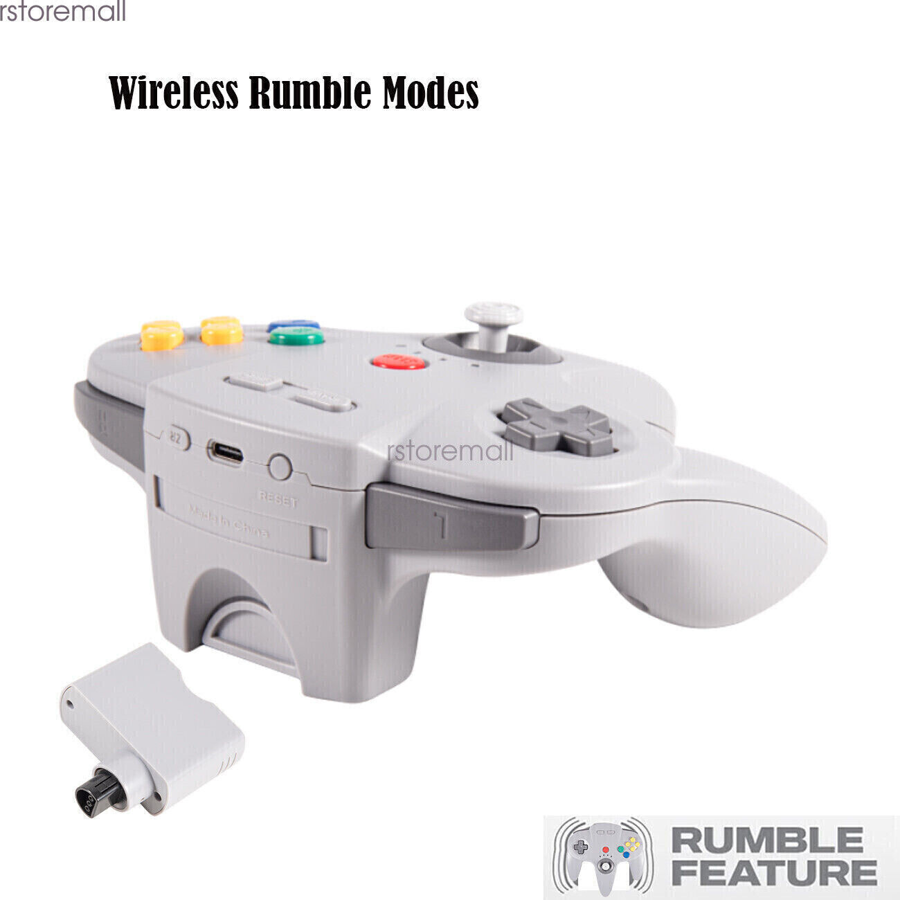 Wireless Controller for Nintendo 64 N64 Console /PC Windows Switch w/ Rumble Pak
