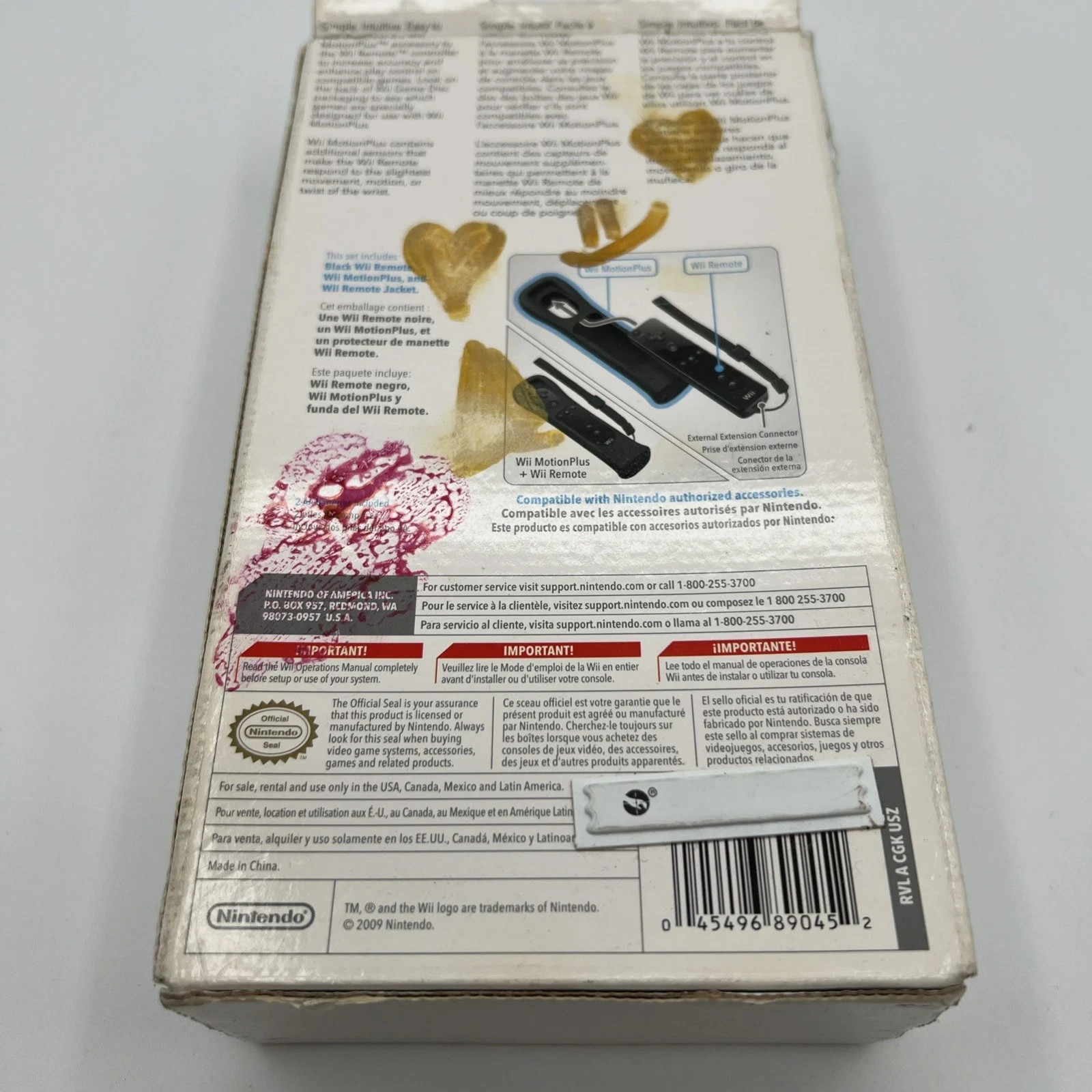 Nintendo Wii Remote + Wii MotionPlus – Original BIG Box Black NEW Open Box FAST