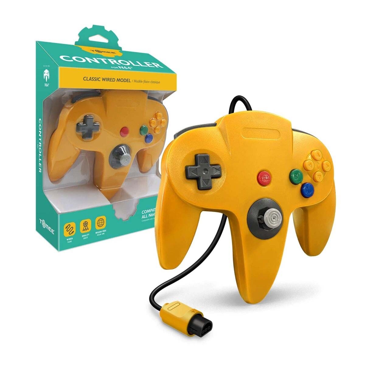 Tomee Controller for N64(Gold/Gray/Yellow/Red/Green/Black/Blue/Turquoise/Purple)