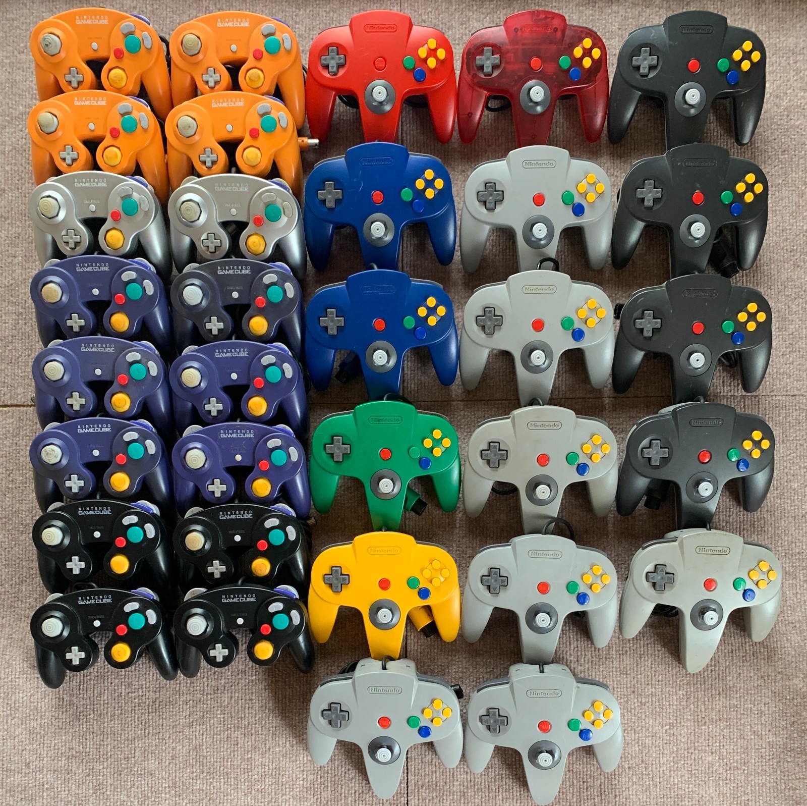 Nintendo 64 & Game Cube Controller lot of 33 Tested and work N64