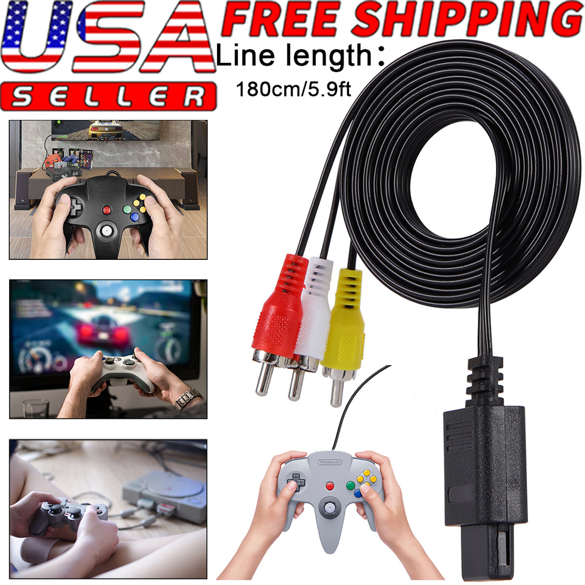 For Nintendo 64 N64 SNES Gamecube 6FT RCA AV TV Audio Video Stereo Cable Cord US