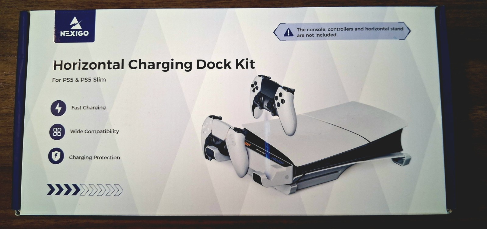 NexiGo Horizontal Charging Dock Kit for PS5 Slim Dual Controller Fast Charger