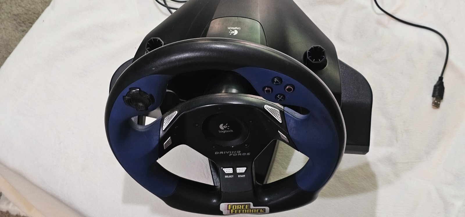 Logitech Driving Force Feedback Racing Steering Wheel and foot pedal UNTESTED