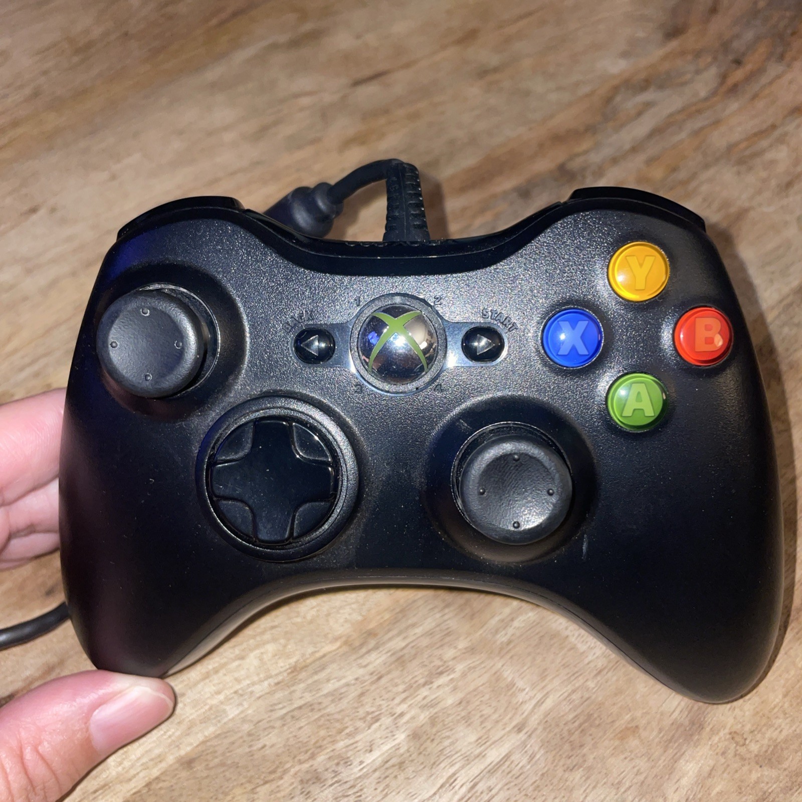 OEM Microsoft Xbox 360 Wired Controller, Black, USB Connector, 6 Ft Long Cable