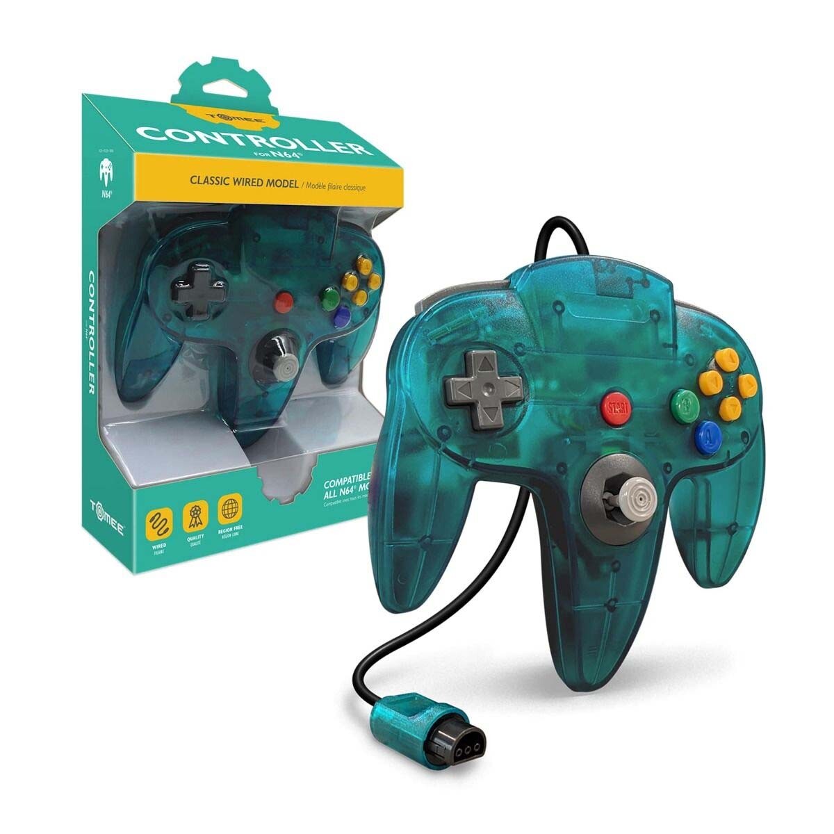 Tomee Controller for N64(Gold/Gray/Yellow/Red/Green/Black/Blue/Turquoise/Purple)