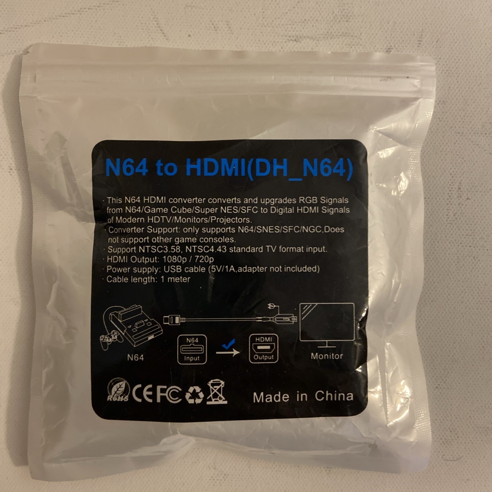 N64 To HDMI (DH_N64) Converter Supports Nintendo 64,SNES,SFC,NGC Consoles