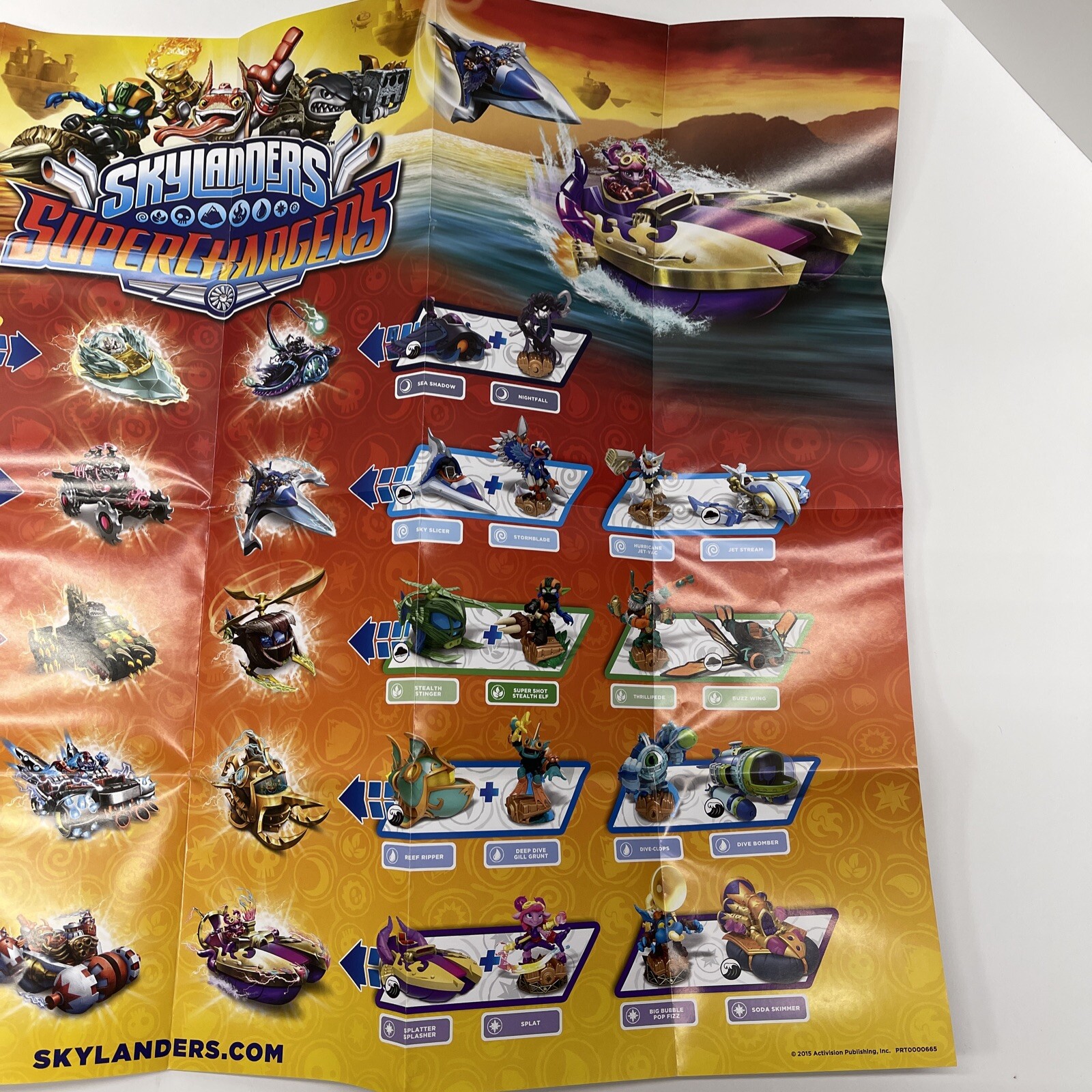 Skylanders SUPER CHARGERS CHARACTER POSTER r – Activision – FREE US SHIP – RARE