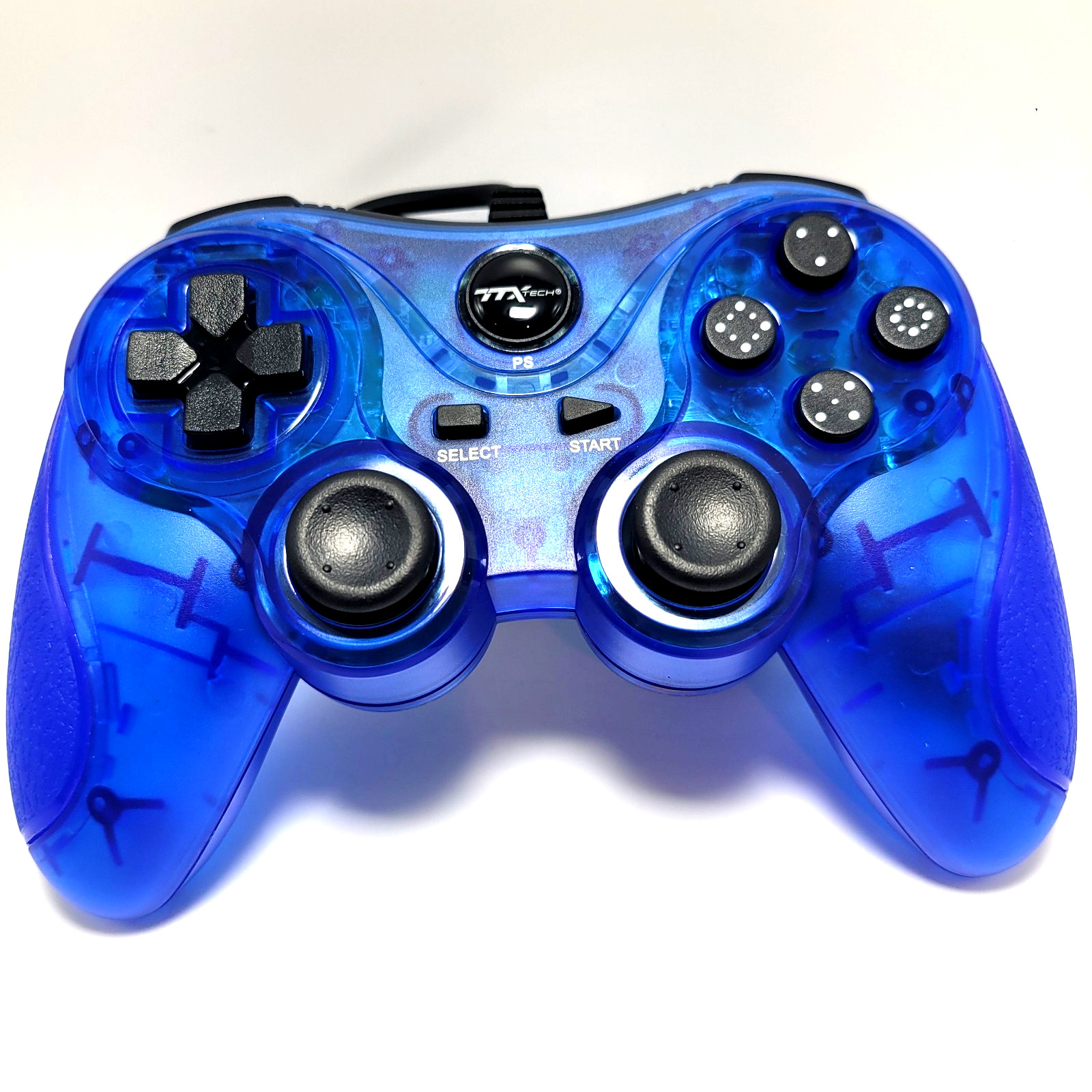 PlayStation 3 Wired Controller for PS3 / PC / USB by TTX Tech – Clear Blue