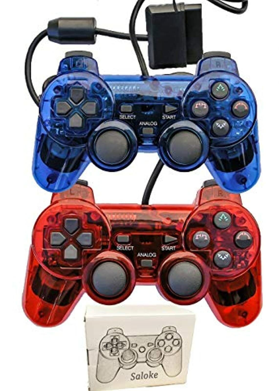 Lot Of 2 Wired Gaming Controllers For PlayStation PS2 PS1 PlayStation 2 PlayStat