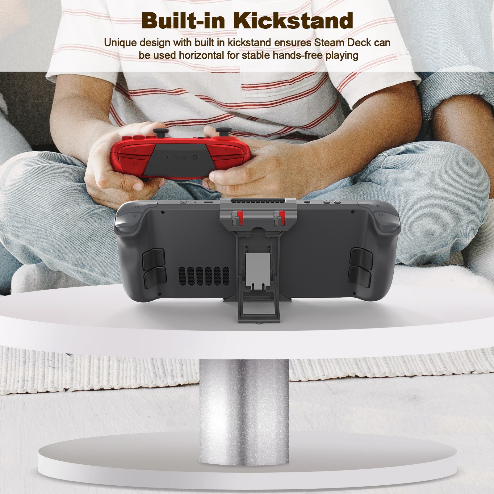 2 in 1 External Base Stand Holder TF Card Storage Rack for Steam Deck Console