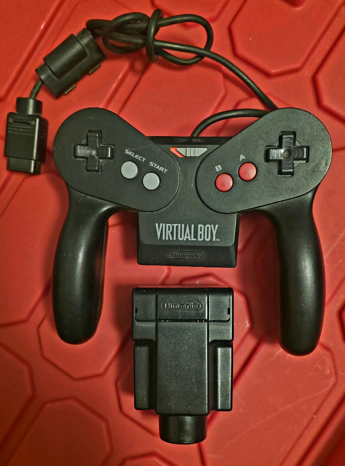 NINTENDO VIRTUAL BOY CONTROLLER WITH AC TAP AND ORIGINAL ADAPTER TESTED WORKS