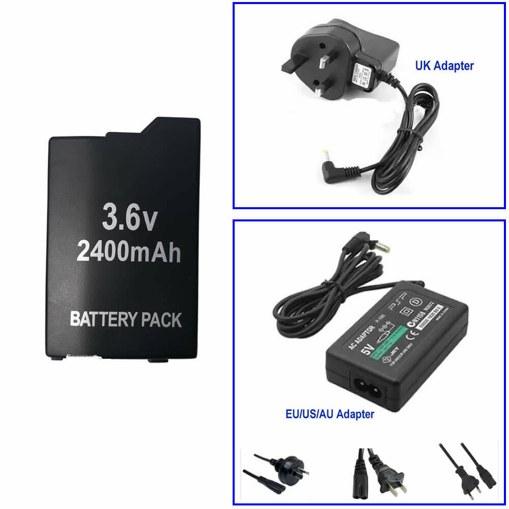 Battery Or AC Power Adapter Portable Wall Charger FOR Playstation PSP 2000 3000