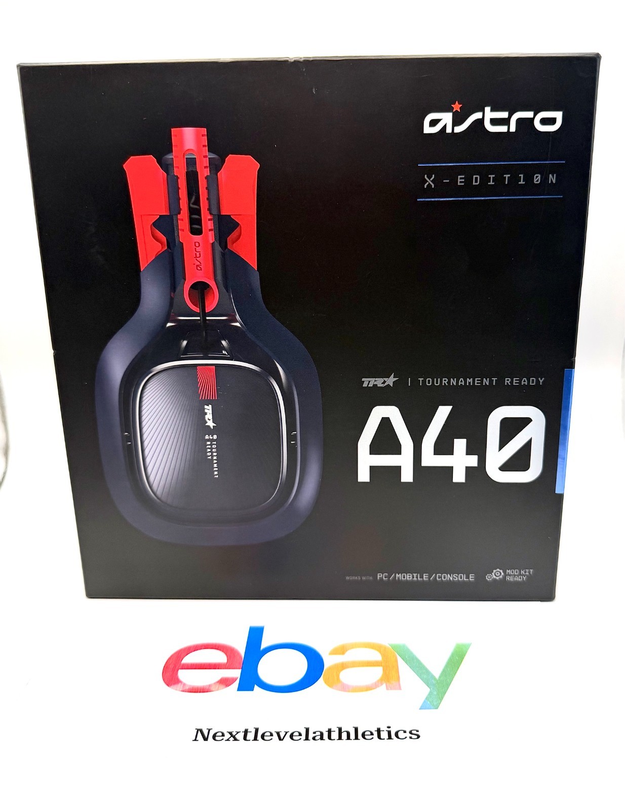 Astro A40 TR X-Edition Wired Gaming Headset – Navy Blue / Red Colorway